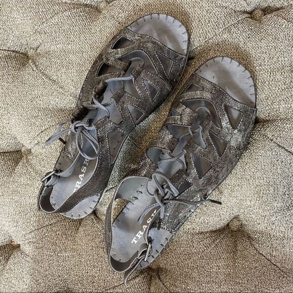 Trask Shimmery Metallic Sandals - Picture 12 of 16